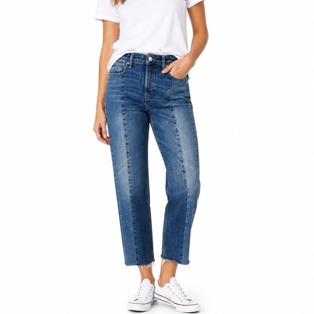 BDG Urban Outfitters Size W26 L32 Jessye Straight Leg Spliced Jeans Blue Raw Hem